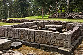 Candi Cetho - bas reliefs panels placed on the ninth terrace. 